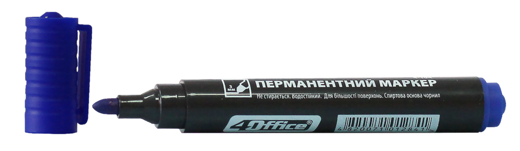 Маркер 4OFFICE перманентний (4-104), синій